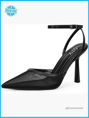 Closed Toe Ankle Strap Heels Women Pumps Pointed Toe Stiletto Wedding Dress